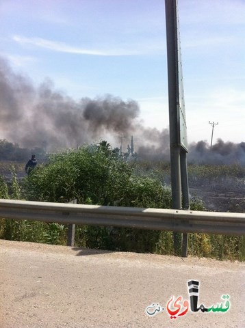 حريق بجانب المنطقة الصناعية قلب البلاد